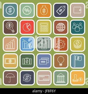 Télévision en ligne finances icônes sur fond blanc Illustration de Vecteur