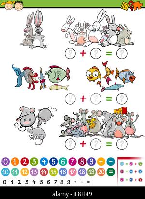 Cartoon jeu mathématique Illustration de Vecteur