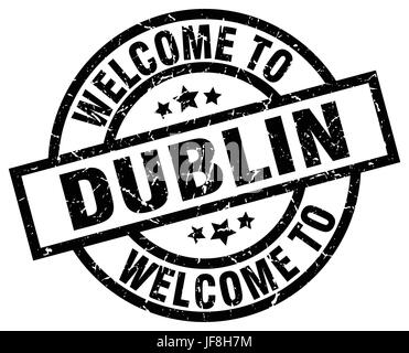 Bienvenue à Dublin black stamp Illustration de Vecteur