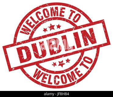 Bienvenue à Dublin red stamp Illustration de Vecteur