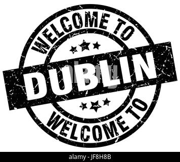 Bienvenue à Dublin black stamp Illustration de Vecteur