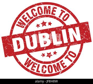 Bienvenue à Dublin red stamp Illustration de Vecteur