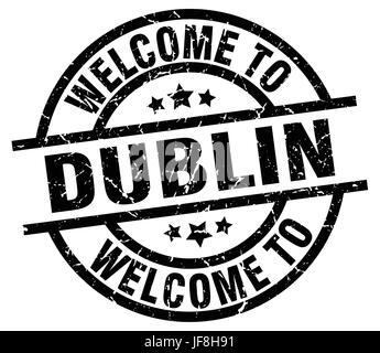 Bienvenue à Dublin black stamp Illustration de Vecteur