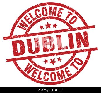 Bienvenue à Dublin red stamp Illustration de Vecteur