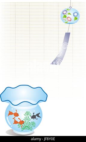 Un carillon à vent et fish tank Illustration de Vecteur