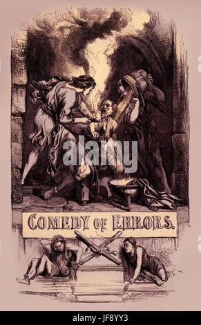 Comédie des erreurs, William Shakespeare (1564 Play - 1616). L'illustration de la page de titre par John Gilbert (1817 - 1897). Banque D'Images