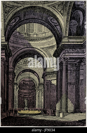 Le pendule de Foucault, nommé d'après le physicien français Léon Foucault. Conçu comme une expérience pour démontrer la rotation de la Terre. Faites en 1851. Focault suspendu un 28-kg de plomb à revêtement en laiton avec un bob -de 67 mètres de long fil de la coupole du Panthéon, Paris. Le plan de la rotation du pendule une rotation horaire 11° par heure, faisant un cercle complet en 32,7 heures. Jean Bernard Léon Focault physicien français ; 18 septembre 1819 - 11 Février 1868 Banque D'Images