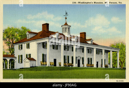 Hôtel particulier de George Washington à Mount Vernon, Washington. La chambre de plantation de George Washington, premier président des États-Unis d'Amérique. Lland appartenant à la famille de Washington depuis 1674. Situé sur les rives de la rivière Potomac, dans le comté de Fairfax, en Virginie. Construit entre 1758 - 1778. Banque D'Images