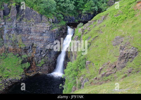 Lealt falls dans la péninsule de Trotternish, île de Skye, Highlands, Scotland, UK Banque D'Images