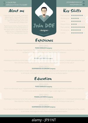 Nouveau modèle de curriculum vitae cv moderne avec des éléments de conception Illustration de Vecteur