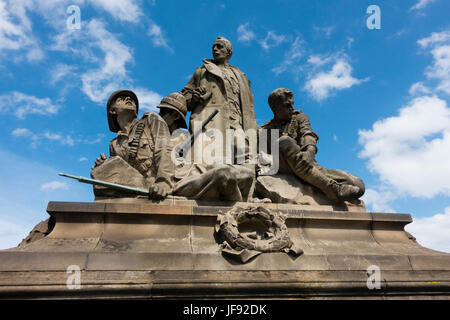 King's Own Scottish Borderers Regiment, Mémorial de l'Afrique du Sud, North Bridge, Edinburgh, Ecosse. Banque D'Images