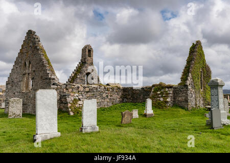 Les ruines de l'église à Balnakeil Bay Banque D'Images
