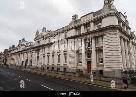 Leinster house, les bâtiments du gouvernement à Dublin, Irlande Banque D'Images