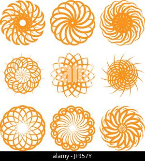 Vector set of round ornaments Illustration de Vecteur