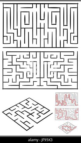 Labyrinthes jeu de schémas Illustration de Vecteur