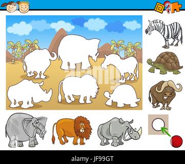 Tâche éducative pour les enfants Illustration de Vecteur