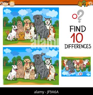 Tâche de trouver des différences pour les enfants Illustration de Vecteur