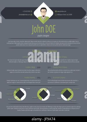 Endroit sombre modèle de cv cv moderne Illustration de Vecteur