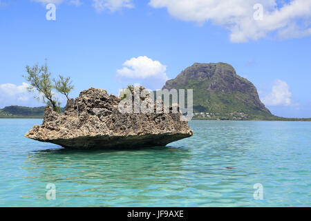 L'Ile Maurice, le cristal de roche, Le Morne Banque D'Images