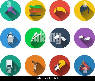Jeu de coiffure icons Illustration de Vecteur
