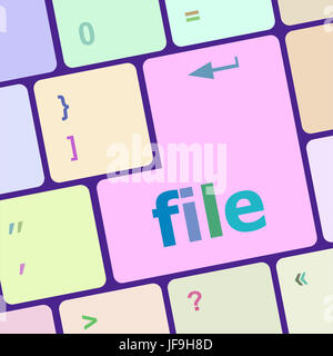 Bouton de fichier sur l'ordinateur pc touche clavier Banque D'Images
