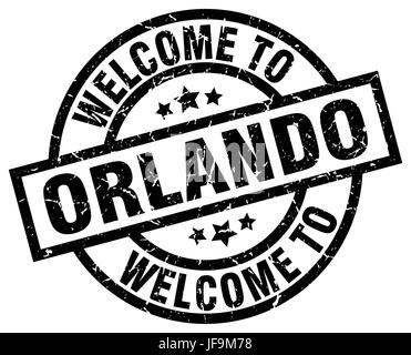 Bienvenue à Orlando black stamp Illustration de Vecteur