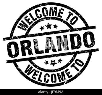 Bienvenue à Orlando black stamp Illustration de Vecteur