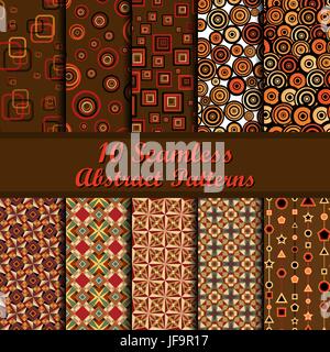Dix modèles sans couture géométrique Illustration de Vecteur
