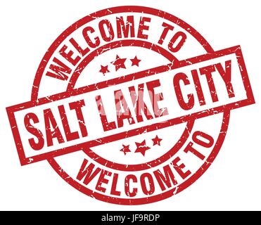 Bienvenue à Salt Lake City red stamp Illustration de Vecteur