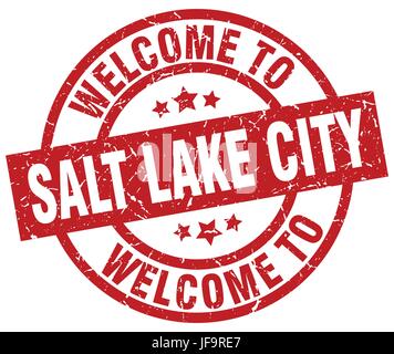 Bienvenue à Salt Lake City red stamp Illustration de Vecteur