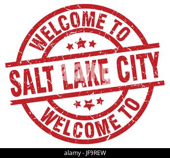 Bienvenue à Salt Lake City red stamp Illustration de Vecteur