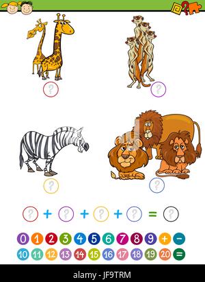 Tâche d'enseignement mathématique Illustration de Vecteur