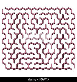 Labyrinth isolé sur fond blanc. Labyrinthe pour les enfants Illustration de Vecteur