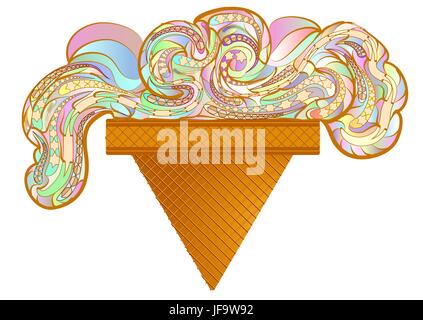 cornet de crème glacée Illustration de Vecteur