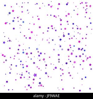 Ensemble d'étoiles bleu et rose isolé sur fond blanc. Stars de fond. Illustration de Vecteur