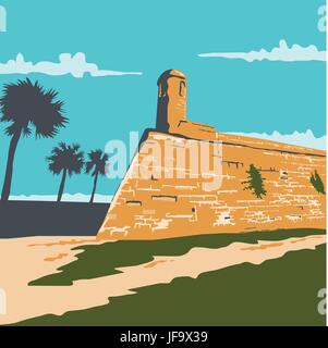 Fort Marion St Augustine WPA Illustration de Vecteur