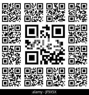 Code barre du produit carré 2d'étiquette. Exemple de code QR Prêt à numériser avec Smart Phone Illustration de Vecteur