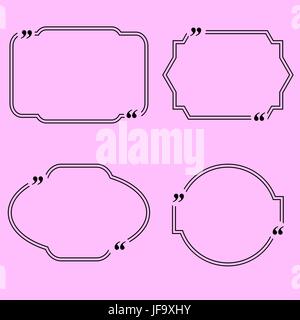 Ensemble de citer les bulles isolé sur fond rose Illustration de Vecteur