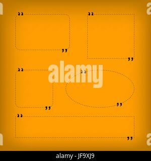 Citer Bulle. Jeu de bulles. Des modèles vides sur fond orange Illustration de Vecteur