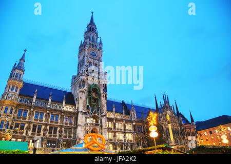 Aperçu de la Marienplatz à Munich Banque D'Images