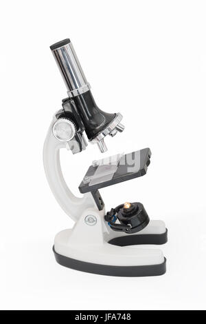 Microscope isolated on white Banque D'Images