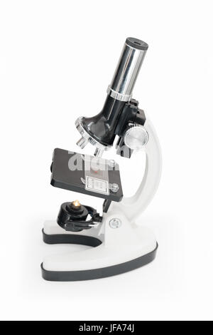 Microscope isolated on white Banque D'Images