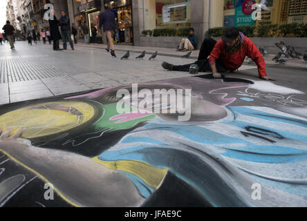 Buenos Aires, Argentine. 29 Juin, 2017. Un artiste de rue, crée une peinture de star du football argentin Lionel Messi dans une rue commerçante à Buenos Aires, Argentine, 29 juin 2017. Messi se marie avec son partenaire Antonella Roccuzzo le 30 juin 2017. Photo : Grimm par les pairs/dpa/Alamy Live News Banque D'Images