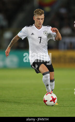 Cracovie, Pologne. 30 Juin, 2017. L'Allemagne Mitchell Weiser en action au championnat d'Europe U21 dernier match entre l'Espagne et l'Allemagne à la Cracovia stadium à Cracovie, Pologne, 30 juin 2017. Photo : Jan Woitas/dpa-Zentralbild/dpa/Alamy Live News Banque D'Images