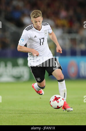 Cracovie, Pologne. 30 Juin, 2017. L'Allemagne Mitchell Weiser en action au championnat d'Europe U21 dernier match entre l'Espagne et l'Allemagne à la Cracovia stadium à Cracovie, Pologne, 30 juin 2017. Photo : Jan Woitas/dpa-Zentralbild/dpa/Alamy Live News Banque D'Images