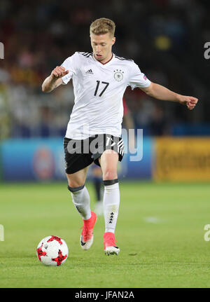 Cracovie, Pologne. 30 Juin, 2017. L'Allemagne Mitchell Weiser en action au championnat d'Europe U21 dernier match entre l'Espagne et l'Allemagne à la Cracovia stadium à Cracovie, Pologne, 30 juin 2017. Photo : Jan Woitas/dpa-Zentralbild/dpa/Alamy Live News Banque D'Images