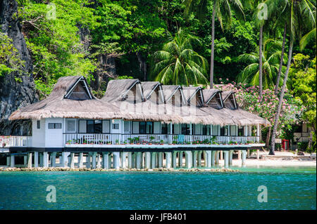 El Nido resorts Docks de Miniloc island, Bacuit archipelago, Palawan, Philippines Banque D'Images