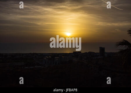 Coucher du soleil à Haïfa, Israël Banque D'Images