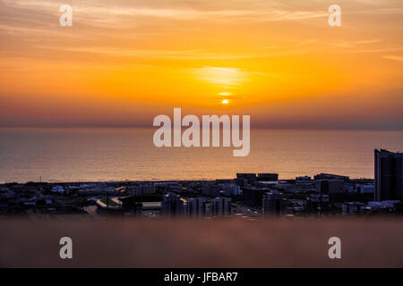 Coucher du soleil à Haïfa, Israël Banque D'Images