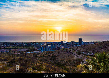 Coucher du soleil à Haïfa, Israël Banque D'Images